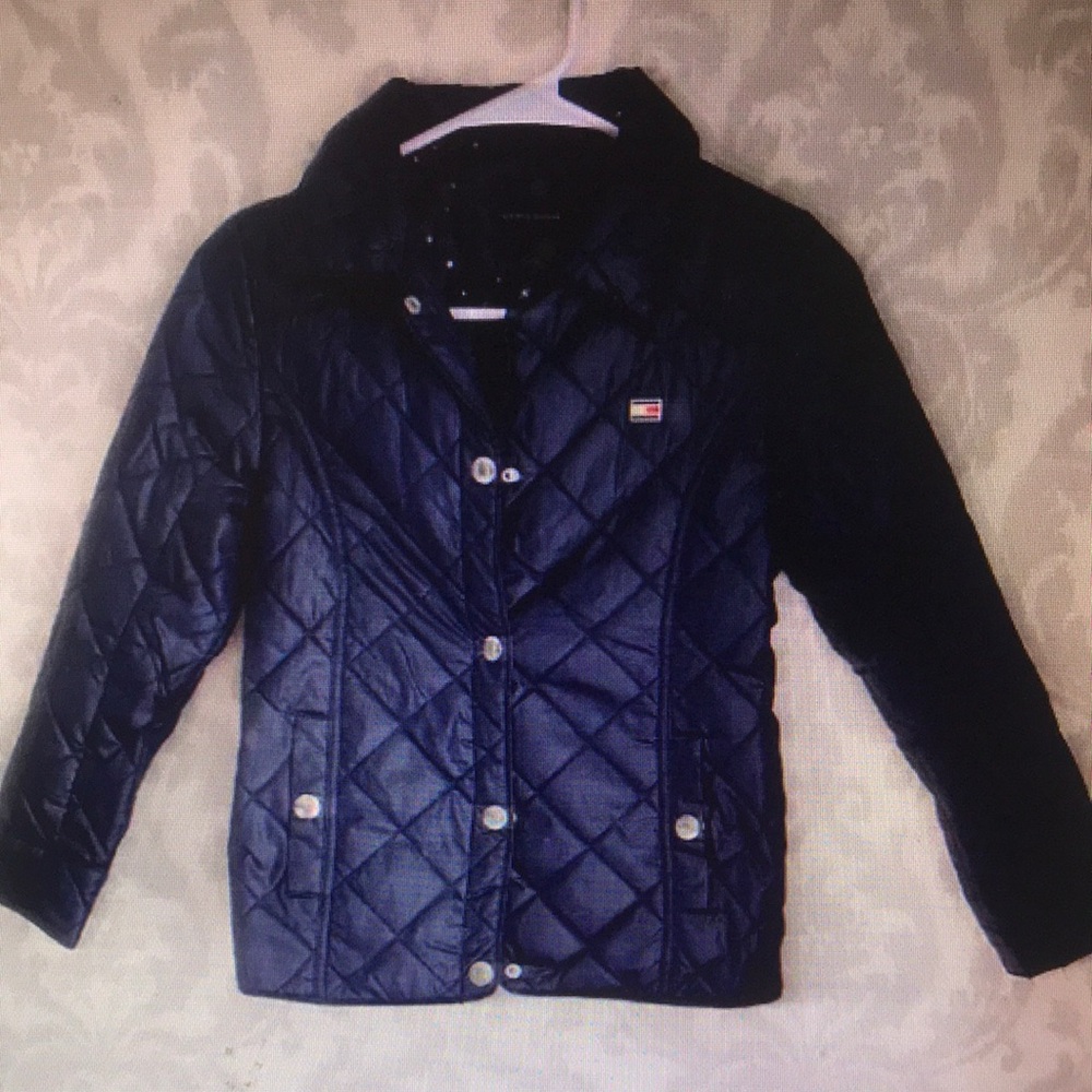 Navy Quilted Kids Puffer Jacket